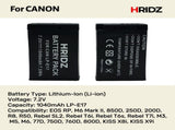 Hridz LP-E17 Batteries & Dual Charger For Canon EOS M6 200D 200D 77D 750D 760D 8000D V571-0728040811829