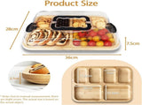 CARLA HOME Bamboo Charcuterie Board with Lid & Handle ideal Gift for Kitchen, Party & Picnic V178-36136