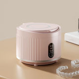 Portable Rechargeable Ultrasonic Retainer Cleaner with 3 Modes for Dentures Aligner Jewelry - Pink V1263-JX-8208-1