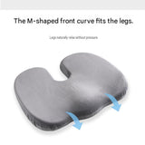 Black Memory Foam Seat Cushion - 44 x 35 x 6 cm Polyester Chair Pad, Anti-slip bottom,Thickened V888-ELOSUNG56049-4