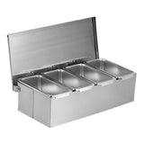 4 Compartment Stainless Steel Seasoning Box Trays, Keep Kitchen Organized, Versatile & Practical for V1192-AZ-W-16971