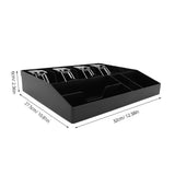 Black Cash Register Drawer with 3 Slots and Paper Money Compartments for Secure Cash Management V1366-AZ2-W-12070