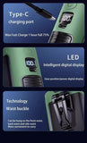 10000mAh Portable Outdoor Waist Fan Hanging Neck Strong Wind with Power Bank LED Lighting for V413-PORTABLE-FAN-10000A-GREEN