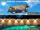 4 Pieces solar wall lamps, Warm white, waterproof, LED decorative outdoor wall lamps, for verandas, V1189-LC-HW-00220
