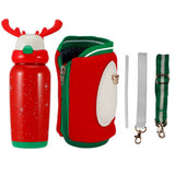 Portable Cute Stainless Steel Thermal Insulation Water Bottle with Straw for Children 500mlRed V1294-YM0901-3117200122911