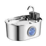 3.2L Large Capacity Stainless Steel Pet Water Fountain 4200mAh Rechargeable Battery Automatic V1265-CWHL-04