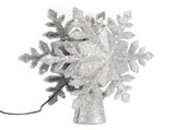 Christmas Tree Topper Projector Light LED Rotating Snowflake Projection Lamp Decoration SilverUS V1294-YM0901-3119200143111