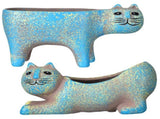 2 Pcs Cat Planter 6 Inch Long Ceramic Cat Shape Flower Pots Retro Cat Succulent Planters Animal V1366-AZ2-W-04833
