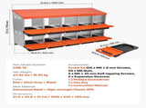 2 Tiers Chicken Nesting Boxes, 10 Compartments, Metal Egg Laying Boxes with Protective Collection V952-JSCDX3045INCT4Y3W002V0
