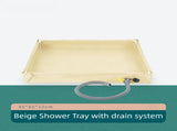 80x80x10CM Beige Portable Outdoor Shower Tray & Versatile Collapsible Water Basin - Reinforced V888-ELOSUNG49784