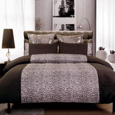 Big Sleep Leopard Chocolate Quilt Cover Set Single V442-HIN-QUILTCS-LEOPARD-CHOCOLATE-SB