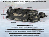Fishing Tackle Storage Bag with Zipper and Rod Holder, Water-Resistant Carry Bag for Saltwater and V1237-ZY-917-022