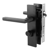 Space Aluminum Bedroom Door Lock Home Security Bedroom Handle Lock with Keys Screw Black V1294-YM0901-3114200057811