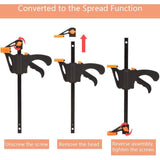 6 Pack F Shaped Clamps, Clamp with Tightening, Hand Tools for Carpentry, Wooden Door, 4inch V1237-ZY-528-001
