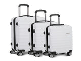 Wanderlite 3Set 20-24-28 Inch with TSA Lock Spinner Travel Suitcase Carry On Hard Shell LUG-ABS-AJ-3SET-WH