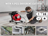 Drain Cleaner Machine 50FT x 1/2 Inch Manual Feed Snake Auger with Wheels V952-SDJJKLSGDSTJWGUIYV3