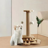 Cat scratch pole 15.75 inches non shedding sisal climbing frame to relieve boredom, family indoor V1370-AZ4-09277