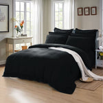 1000TC Tailored Double Size Black Duvet Quilt Cover Set V493-D-5