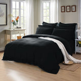 1000TC Tailored King Size Black Duvet Quilt Cover Set V493-K-5