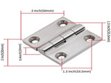 316 Stainless Steel Hinges Marine Grade 2" x 2" Heavy Duty Boat Hatch Hinge 4 Pack V1192-AZ-W-3312