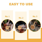 Bamboo Water Ladle Yellow Multipurpose Home and Outdoor Use 2Pcs V1366-AZ2-W-21149