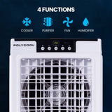 POLYCOOL 45L 125W Evaporative Air Cooler Portable Industrial Fan, Purifier, Humidifier, Remote V219-COLECLPYC5GA