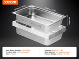 6 Pack Hotel Pans, Full Size Anti-Jam Steam 0.8mm Thick Stainless Steel Restaurant Steam Table V952-11QCCPWG6YCSQE87TV0