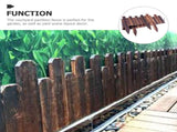 Garden Lawn Edging Fence Wood Coffee 1 Set Decorative Garden Border Natural Atmosphere V1370-AZ4-15198