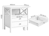 Levede Bedside Table Nightstand Side End Table 2 Drawers Storage Bedroom Cabinet NI1082-WH-AU