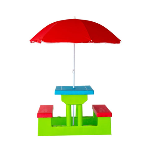 Durable Kids Picnic Table Set with Umbrella V196-KTS009