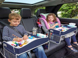 Keezi Kids Travel Tray Car Seat Lap Desk Portable Car Desk Organiser for Car & Airplane Blue KTT-44-BL