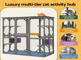 i.Pet Cat House 181cm Outdoor Catio Enclosure Walk-In Large Rabbit Hutch Grey PET-CH-180X180-GR-ABC