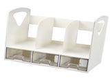 Magazine File Book Holder ABS Desktop Bookshelf Organizer with Drawer for Bedroom Office V1294-YM0901-3117240218011