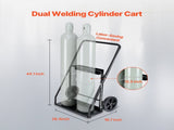 Dual Welding Cylinder Cart, Oxygen Acetylene Tank Cart with 440LBS Static Weight Capacity, 10-Inch V952-SGC440LBS10ICQ7EUV0