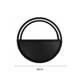 Premium Floating Half Moon / Semi Circle Metal Wall Planter Onyx Black 35cm V637-DP10089