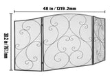 Fireplace Screen 3 Panel, Sturdy Iron Mesh Fireplace Screen, 122CM Spark Guard Cover, No V952-BLMHSFG4555I9GTXEV0