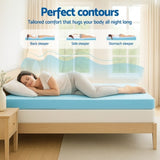 Giselle 12cm Memory Foam Mattress Topper Ventilated Cool Gel Bamboo Cover King Single MATTRESS-TOP-VH-GEL-12-KS