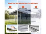Outdoor Dog Kennel, 2 x 2 x 1.6 m Large Dog Kennel with Secure Lock, Outside Dogs Enclosures with V952-DXHWQSYS6565NAQH5002V0