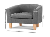 Artiss Armchair Tub Chair Grey Abby UPHO-B-TUB02-GY