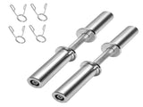Olympic Barbell Bar 50cm Heavy Duty Dumbbell Handles Pair of Steel 100kg Weight Capacity with Spring V985-OLYMPICBARBELL