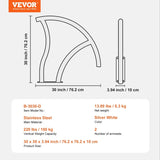 Pool Handrail 2 PCS 30x30in Stainless Steel with Base Plate for Spas V952-BXGYCFSDDB30FQ827V0