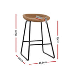 Artiss 4x Bar Stools Kitchen Dining Chairs Counter Stool PU Leather Metal Brown BA-TW-8320-BRX4