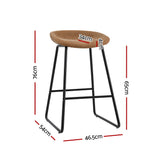 Artiss 4x Bar Stools Kitchen Dining Chairs Counter Stool PU Leather Metal Brown BA-TW-8320-BRX4