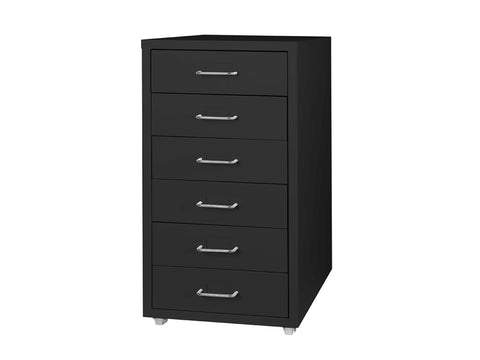 Levede 6 Drawer Office Cabinet Drawers Black HO0403-BK_NZ