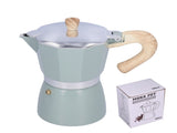300ML Coffee Pot Moka Maker Coffee Kettle for Gas Stove Ethanol Stove Electrothermal FurnaceCyan V1294-YM0901-3118210170214