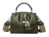Green Vintage Look PU Leather Box Bag Stylish Top Handle Crossbody Tote Multi-Carry Bucket Bag V888-ELOSUNG46483