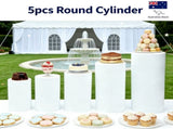 5pcs Metal Round Plinth Cylinder Pedestal Stand Wedding Decoration Cake Flower V201-C0005WH8AU