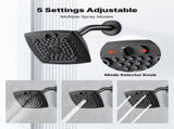 Tub and Shower Faucet Set, Complete with 130 mm Rainfall Shower Head and Bathtub Spout, 5-Setting V952-YGHLLTZHHWHWFHFKJ001V0