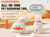 White Rechargeable Pet Grooming Vacuum Brush and Hair Deshedding Comb with 140&deg Curved Pin Comb & V888-ELOSUNG52378