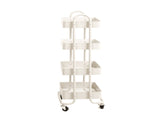 Levede 4 Tiers Kitchen Trolley Cart White HO0576-4-WH